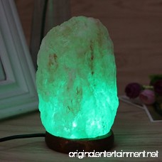cici store Natural Hand Carved USB Crystal Rock Salt Lamp Night Light With Wooden Base - B0789259B4