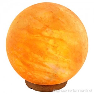 Crystal Allies Gallery: CA SLS-GLOBE-12cm Natural Himalayan Globe Salt Lamp on Wood Base with Cord Light Bulb & Authentic Crystal Allies Info Card - B01AMFER42