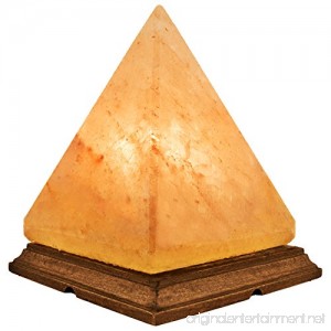 Crystal Allies Gallery: CA SLS-PYR-12cm Natural Himalayan Pyramid Salt Lamp on Wood Base with Cord Light Bulb & Authentic Crystal Allies Info Card - B01AM77Y8Q