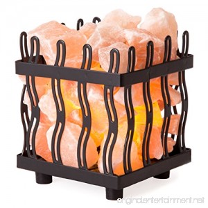 Crystal Allies Natural Himalayan Salt Wire Mesh Basket Lamp with Cord (Flare) - B074STQ6TS