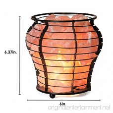 Crystal Allies Natural Himalayan Salt Wire Mesh Basket Vase Lamp with Cord Light Bulb & Authentic Crystal Allies Info Card - Choose Your Pattern (Vessel) - B0774TJSN4
