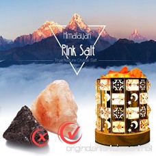 Decolighting Himalayan Salt Lamp Natural Salt Lamp Salt Crystal Chunks in Acrylic Diamond Cylinder with Wood Base Bulb and Dimmer Control for Christmas Gift and Home Decorations. [energy class a+++] - B06Y4246TF