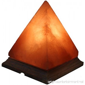 Deluxe Comfort Pyramid Himalayan Lamp - 7 x 7 x 8 - 16 LBS on Beautiful Wood Base Base w/Bulb & Cord - B016I98BE8