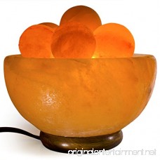 Fantasia Lighting: Top Grade 7 Carved Fire Bowl Salt Lamp with Salt Balls Dimmer Cord and Switch Crafted Wood Base UL Certified Cord and Bulb - Top Salt for Maximum Ionic Air Purifying Benefits - B011HEA26O