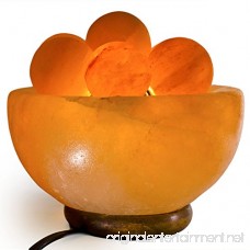 Fantasia Lighting: Top Grade 7 Carved Fire Bowl Salt Lamp with Salt Balls Dimmer Cord and Switch Crafted Wood Base UL Certified Cord and Bulb - Top Salt for Maximum Ionic Air Purifying Benefits - B011HEA26O