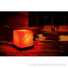 HemingWeigh Salt Lamp Rock Salt Cube Lamp 12 Cm on Wood Base Electric Wire and Bulb Included [Hand Crafted Salt Lamp] - B0192FL5NY