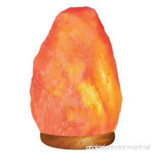Himalayan Glow Hand Carved Natural Crystal Air Purifying Himalayan Salt Lamp on Wood Base with UL-approved Cord and 15-Watt Light Bulb (7 inch 5 to 8 lbs) - B01LBWC3L4