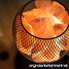 Himalayan Glow Salt Lamp Night Light with Wire Mesh Basket Vase Lamp Pure Rock Salt Lamp with Dimmer Switch UL-Listed Cord and Salt Chunks (Black) - B075RS767J