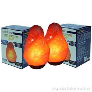 Indusclassic LN-2 Pack Of 2 Natural Himalayan Crystal Rock Salt Lamp Ionizer Air Purifier 4~7 lbs / UL Listed Cord and Dimmer Control Switch Exceptional Quality Packaging - B00TBYH95U