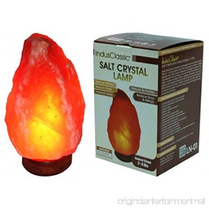 IndusClassic Natural Himalayan Crystal Rock Salt Lamp Ionizer Air Purifier 2~4 lbs / UL Listed Cord and Dimmer Control Switch Exceptional Quality Packaging - B01LDMFEXQ