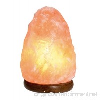 KHEWRA Hand Carved Natural Crystal Air Purifying Himalayan Salt Lamp on Wood Base with UL-approved Cord and 15-Watt Light Bulb (7 to 8 inch  5 to 8 lbs) - B017UN0W1Q
