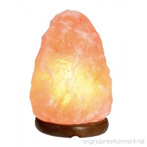 KHEWRA Hand Carved Natural Crystal Air Purifying Himalayan Salt Lamp on Wood Base with UL-approved Cord and 15-Watt Light Bulb (7 to 8 inch 5 to 8 lbs) - B017UN0W1Q