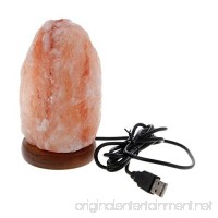KHEWRA Hand Carved Natural Crystal Mini USB Himalayan Salt Lamp on Wood Base (4 inch) - B074PW9TQG