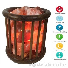 KHEWRA : Natural Crystal Air Purifying Wood Basket Himalayan Salt Lamp with Pure Salt Chunks with UL-approved Cord and 15-Watt Light Bulb - B01N3SFJCU