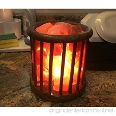 KHEWRA : Natural Crystal Air Purifying Wood Basket Himalayan Salt Lamp with Pure Salt Chunks with UL-approved Cord and 15-Watt Light Bulb - B01N3SFJCU