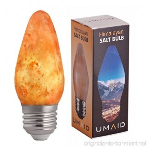 Natural Himalayan Salt Bulb by UmAid - Energy Saving 40 Watt Light Bulb for Night Lamp Chandeliers and Sconces - Long Lasting Rock Salt Bulbs - Great for Air Purification & Improvement - B0763V9DF2