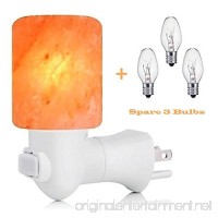 Natural Himalayan Salt Night Light Lamp: Hand Carved Cylindrical Shape with complementary three bulbs - B07358F1GX