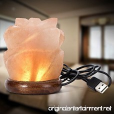 Niubity Himalayan Pink Natural Salt Lamp USB Light Wooden Base Himalayan Crystal Rock Salt Lamp Air Purifier Night Light (Rose) - B076J6SH9B