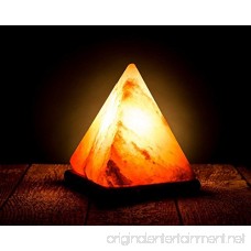 Rocking Salt Natural Himalayan Rock Salt Lamp Pyramid Shape with Wood Base - B07F2P4KKT