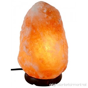 Rocky Limin Hand Carved Natural Crystal Himalayan Rock Salt Lamp Wood Base Bulb And Dimmer Control - B01EGQON42