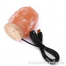USB Salt Lamp – 2017 New Design By HijiNa，Natural Himalayan Crystal Salt with Natural HINOKI wooden base Distribute cypress aroma USB Plug with On/Off Switch LED Bulb (Pink Salt) - B0771VJC9P