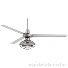 60 Turbina Outdoor Damp Brushed Steel Ceiling Fan - B01M21BBL7