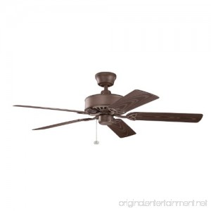 Kichler 339515TZP Renew Patio 52IN Wet Location Energy Star Ceiling Fan Tannery Bronze Powder Coat Finish with Brown ABS Blades - B00HHEX9FA