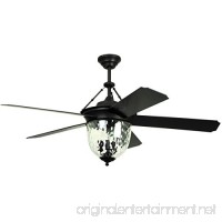Litex E-KM52ABZ5CMR Knightsbridge Collection 52-Inch Indoor/Outdoor Ceiling Fan with Remote Control  Five Dark Aged Bronze ABS Blades and Single Light Kit with Hammered Glass  Works with Alexa - B00A8D11QG