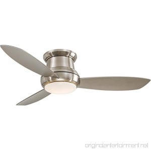 Minka-Aire F519L-BN Concept II LED Brushed Nickel Flush Mount 52 Ceiling Fan with Light & Remote - B06XXRWSWL