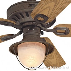 Westinghouse 7209800 Lafayette LED 52 Weathered Iron Indoor/Outdoor Ceiling Fan LED Light Kit with Yellow Alabaster Glass - B06XHVHGYX