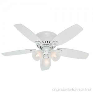 Hunter 52087 Hatherton 46-Inch Snow White Ceiling Fan with Five Snow White Blades and a Light Kit - B00ED809R4