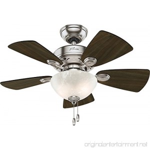 Hunter 52092 Watson Ceiling Fan with Light 34/Small Brushed Nickel - B01C2A1AMW