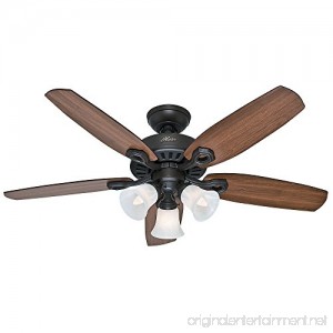 Hunter 52107 Builder Small Room 42-Inch New Bronze Ceiling Fan with Five Brazilian Cherry/Harvest Mahogany Blades and a Light Kit - B00I5WSUPM