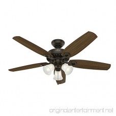 Hunter 53238 Builder Plus 52-Inch Ceiling Fan with Five Harvest Mahogany/Brazilian Cherry Blades and Swirled Marble Glass Light Kit New Bronze - B00ESVXSHY