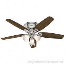 Hunter 53328 52 Builder Low Profile Ceiling Fan with Light Brushed Nickel - B01CDFYP78