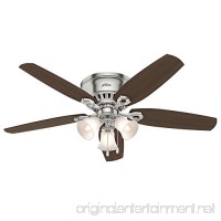 Hunter 53328 52 Builder Low Profile Ceiling Fan with Light Brushed Nickel - B01CDFYP78
