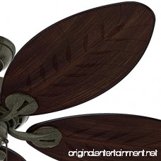 Hunter 54098 Bayview 54-inch ETL Damp Listed Provencal Gold Ceiling Fan with Five Antique Dark Wicker/Antique Dark Palm Leaf Plastic Blades - B00ESVXWP2
