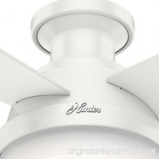 Hunter 59242 Dempsey Low Profile Fresh White Ceiling Fan With Light & Remote 52 - B01CDG04H2