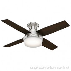 Hunter 59243 Dempsey Low Profile With Light Brushed Nickel Ceiling Fan With Light & Remote 44 Inch - B01CDG05NK
