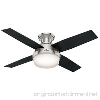 Hunter 59243 Dempsey Low Profile With Light Brushed Nickel Ceiling Fan With Light & Remote  44 Inch - B01CDG05NK
