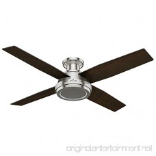 Hunter 59247 Dempsey Low Profile Brushed Nickel Ceiling Fan With Remote 52 - B01CDG0A8U