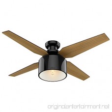 Hunter 59259 Cranbrook Low Profile Gloss Black Ceiling Fan with Light & Remote 52 - B01CDG0O68