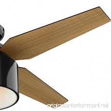 Hunter 59259 Cranbrook Low Profile Gloss Black Ceiling Fan with Light & Remote 52 - B01CDG0O68