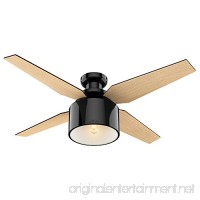 Hunter 59259 Cranbrook Low Profile Gloss Black Ceiling Fan with Light & Remote  52" - B01CDG0O68