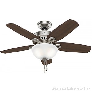 Hunter Fan Company 52219 Traditional Builder Small Room Brushed Nickel Ceiling Fan with Light 42 - B01CDGCCHC