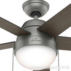 Hunter Fan Company 59267 Contemporary Anslee Matte Silver Ceiling Fan with Light 46 - B01CDG0ZFI