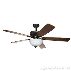 Hyperikon 52 Inch Ceiling Fan with Remote Control Brown Ceiling Fan Indoor Five Reversible Blades and Frosted Dome Light - Bulb Not Included - B06XKFTL9V