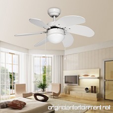 LE 30 inch Indoor Ceiling Fan 6-blades Reversible Classic Fan Light Kit For Winter Summer UL Listed Perfect for Home Hotel House Bedroom Dinning Hall Lobby - B07CTJXG5Q