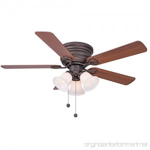 Clarkston 44 In. Oiled Rubbed Bronze Ceiling Fan with Light Kit - B0182WK1KG