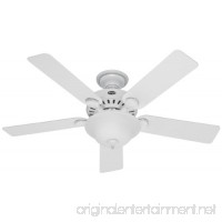 Hunter 53251 Pro's Best Five Minute Fan 52-inch White Ceiling Fan with Five White/Beech Blades and Swirled Marble Glass Bowl Light Kit - B00D8NDV48